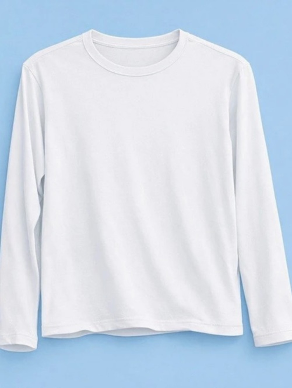 Long Sleeve Tee in White & Brown